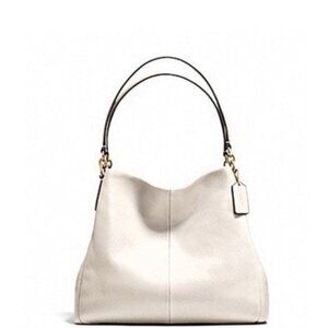 Coach Madison Phoebe White Leather Shoulder Bag Purse